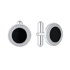 Round Silver & Black Onyx Cufflinks